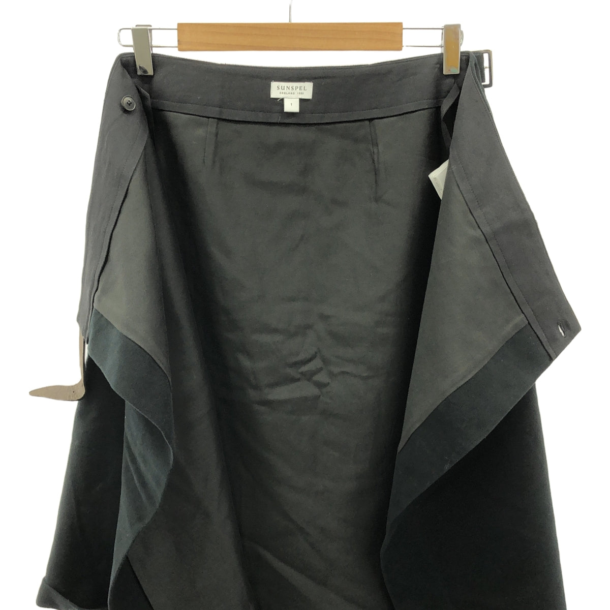 SUNSPEL / 선스펠 | 코튼 A 라인 와인딩 스커트 | 1 | 블랙 | 여성