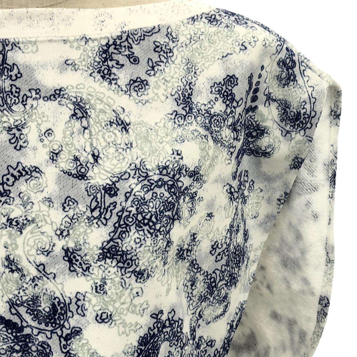 [New] Mame Kurogouchi | 2024SS | Floral Flock Printed Fleece Lining Sleeveless Top | 2 | Blue | Women's