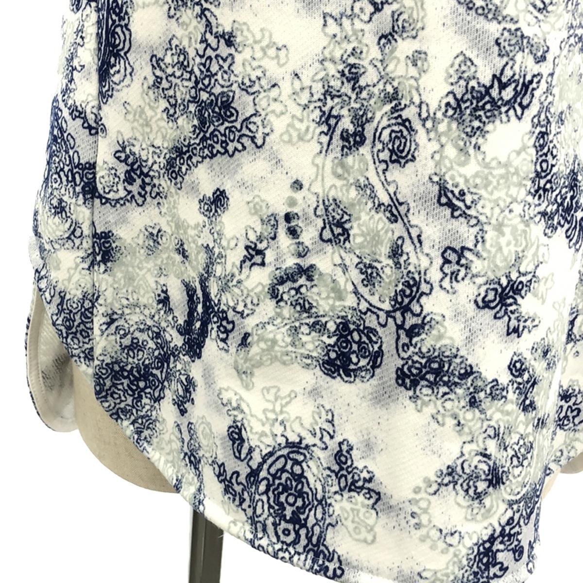 [New] Mame Kurogouchi | 2024SS | Floral Flock Printed Fleece Lining Sleeveless Top | 2 | Blue | Women's