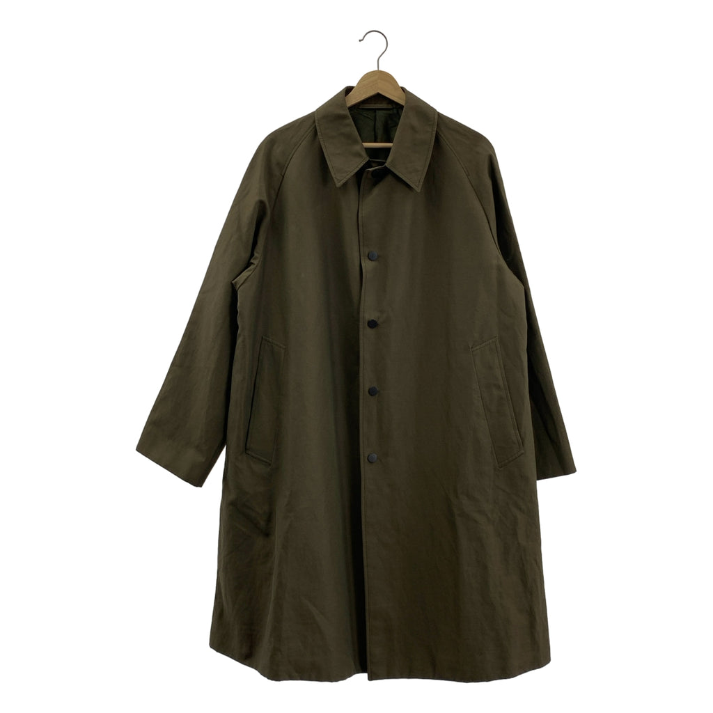 CARUSO / 카루조 | ZERO 폴리 에스테르 린넨 혼합 스테인드 컬러 코트 | 카키 | 남성