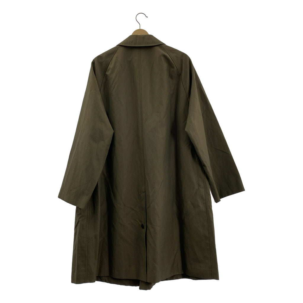 CARUSO / 카루조 | ZERO 폴리 에스테르 린넨 혼합 스테인드 컬러 코트 | 카키 | 남성