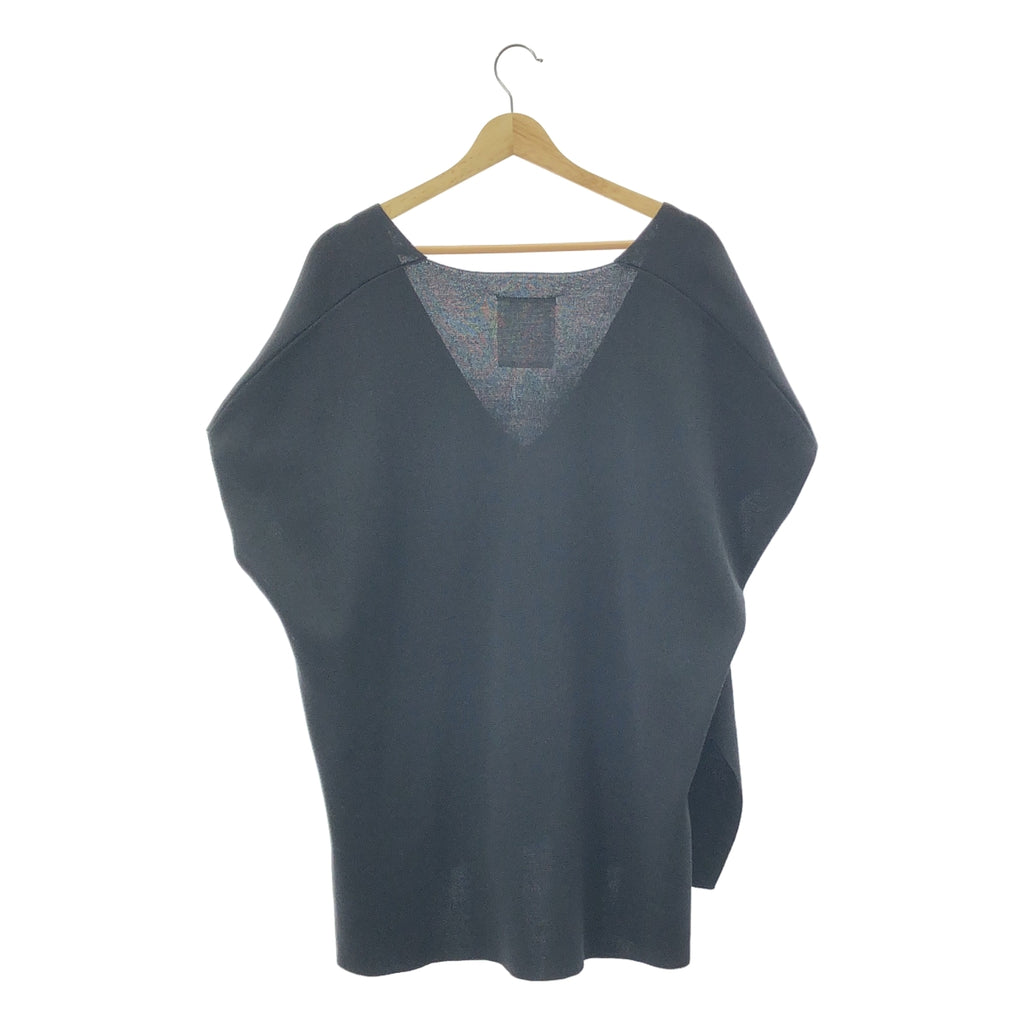 【美品】  BEARDSLEY / ビアズリー | コットン  スリット ロング Vネックニットベスト | F | ブラック | レディース