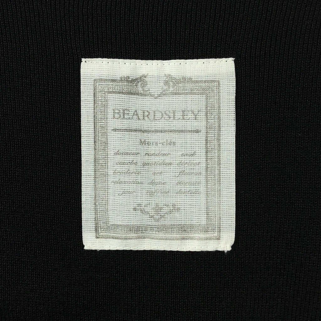 【美品】  BEARDSLEY / ビアズリー | コットン  スリット ロング Vネックニットベスト | F | ブラック | レディース