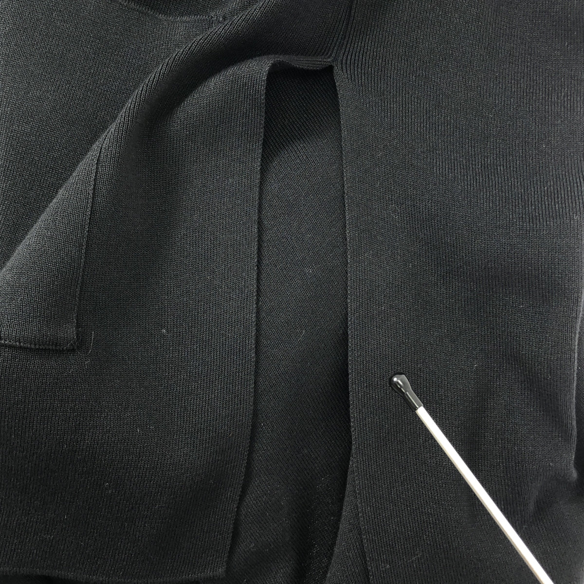 【美品】  BEARDSLEY / ビアズリー | コットン  スリット ロング Vネックニットベスト | F | ブラック | レディース