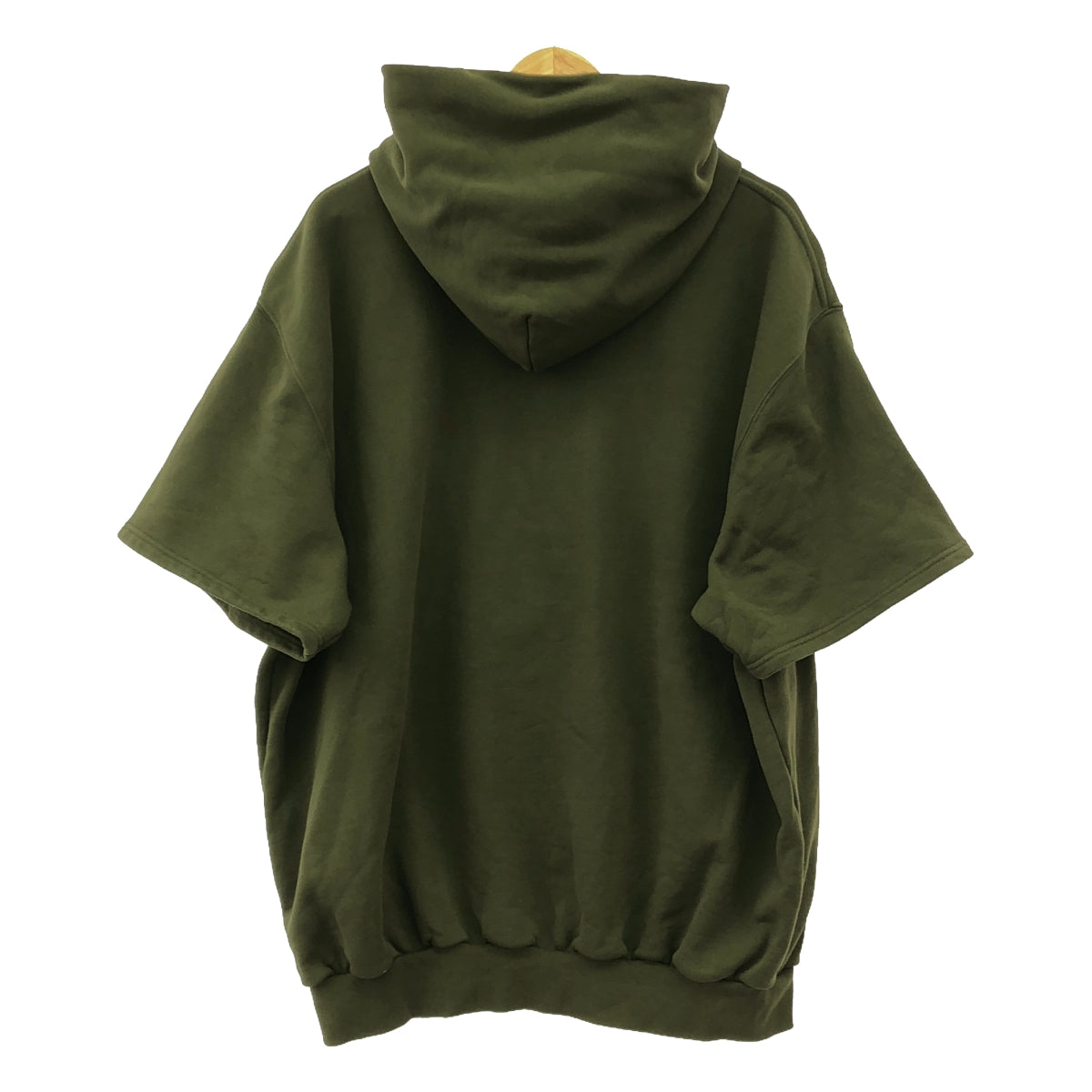 Lu'u Dan | Logo Print Short Sleeve Pullover Hoodie | L | Olive | Men's