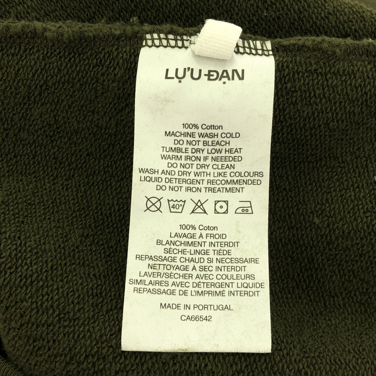 Lu'u Dan | Logo Print Short Sleeve Pullover Hoodie | L | Olive | Men's