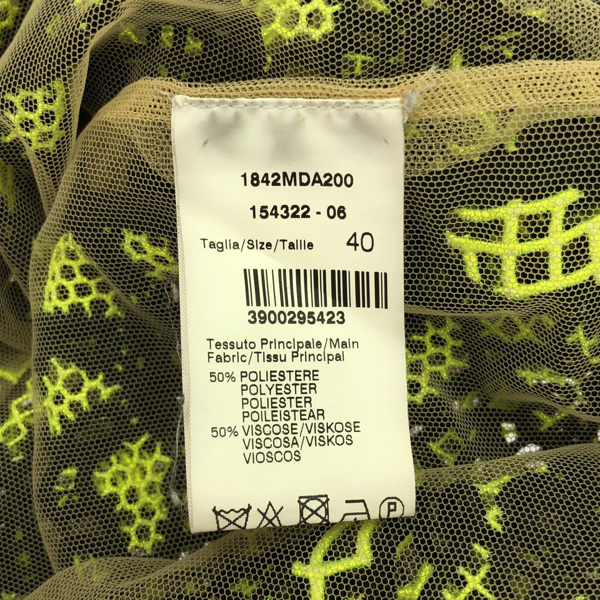 MSGM / エムエスジーエム | フラワー 刺しゅう ノースリーブ ワンピース | 40 | ブラック/イエロー | レディース