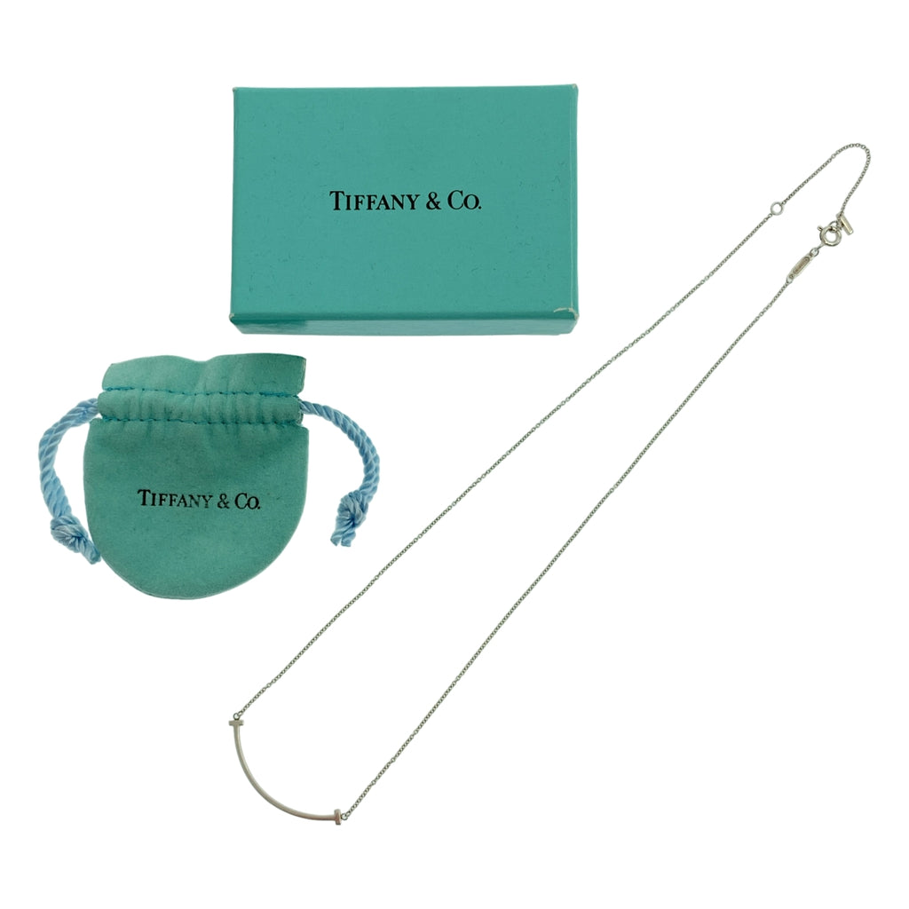 Tiffany &amp; Co / 티파니 | 실버 925 T 스마일 스몰 목걸이 | 실버 | 여성