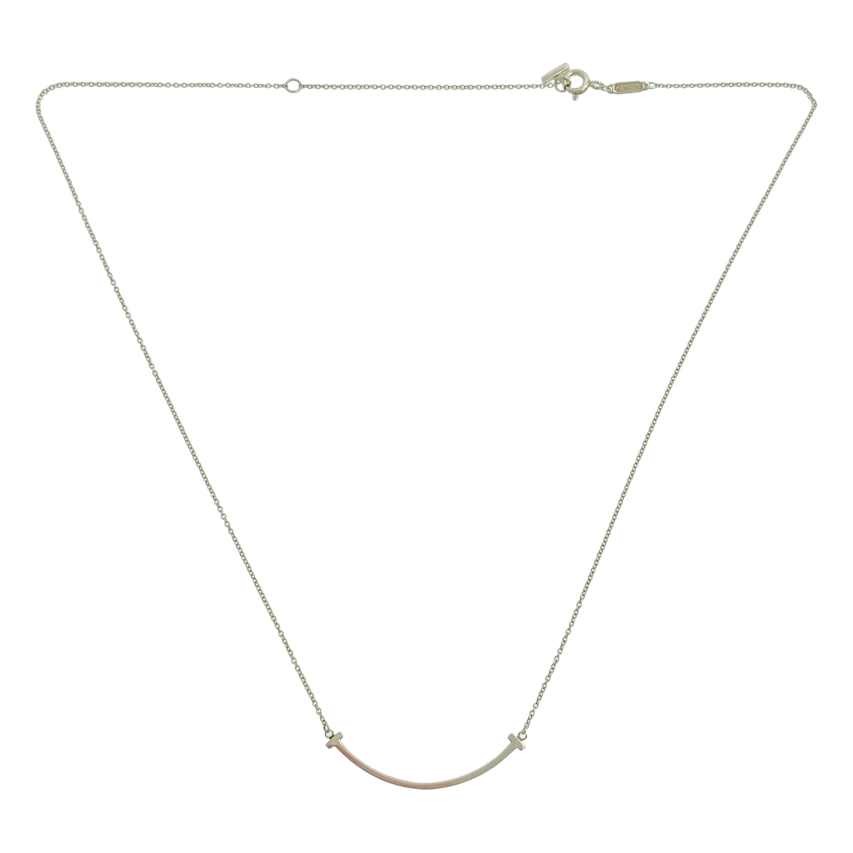 Tiffany &amp; Co / 티파니 | 실버 925 T 스마일 스몰 목걸이 | 실버 | 여성