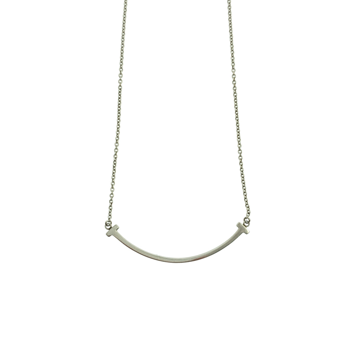 Tiffany &amp; Co / 티파니 | 실버 925 T 스마일 스몰 목걸이 | 실버 | 여성