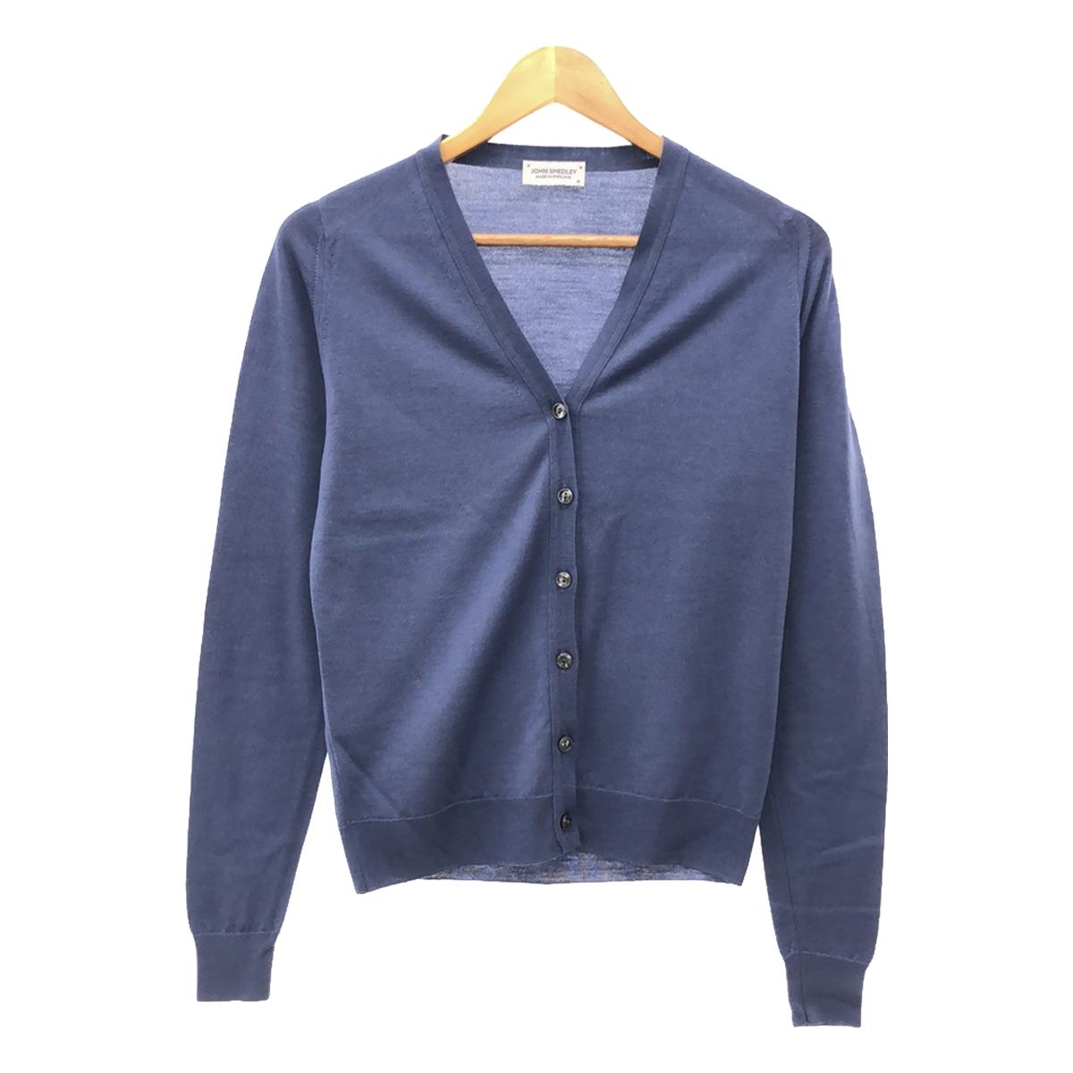 JOHN SMEDLEY | V-neck wool knit cardigan | M | Blue purple | Women's