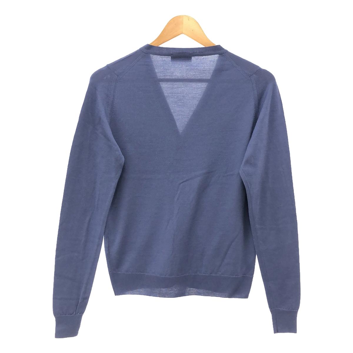 JOHN SMEDLEY | V-neck wool knit cardigan | M | Blue purple | Women's