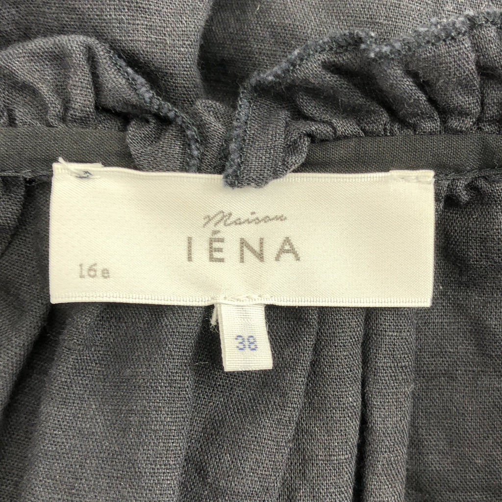 IENA / イエナ | maison リネンコットンOP ギャザー ワンピース | 38 | ブラック | レディース