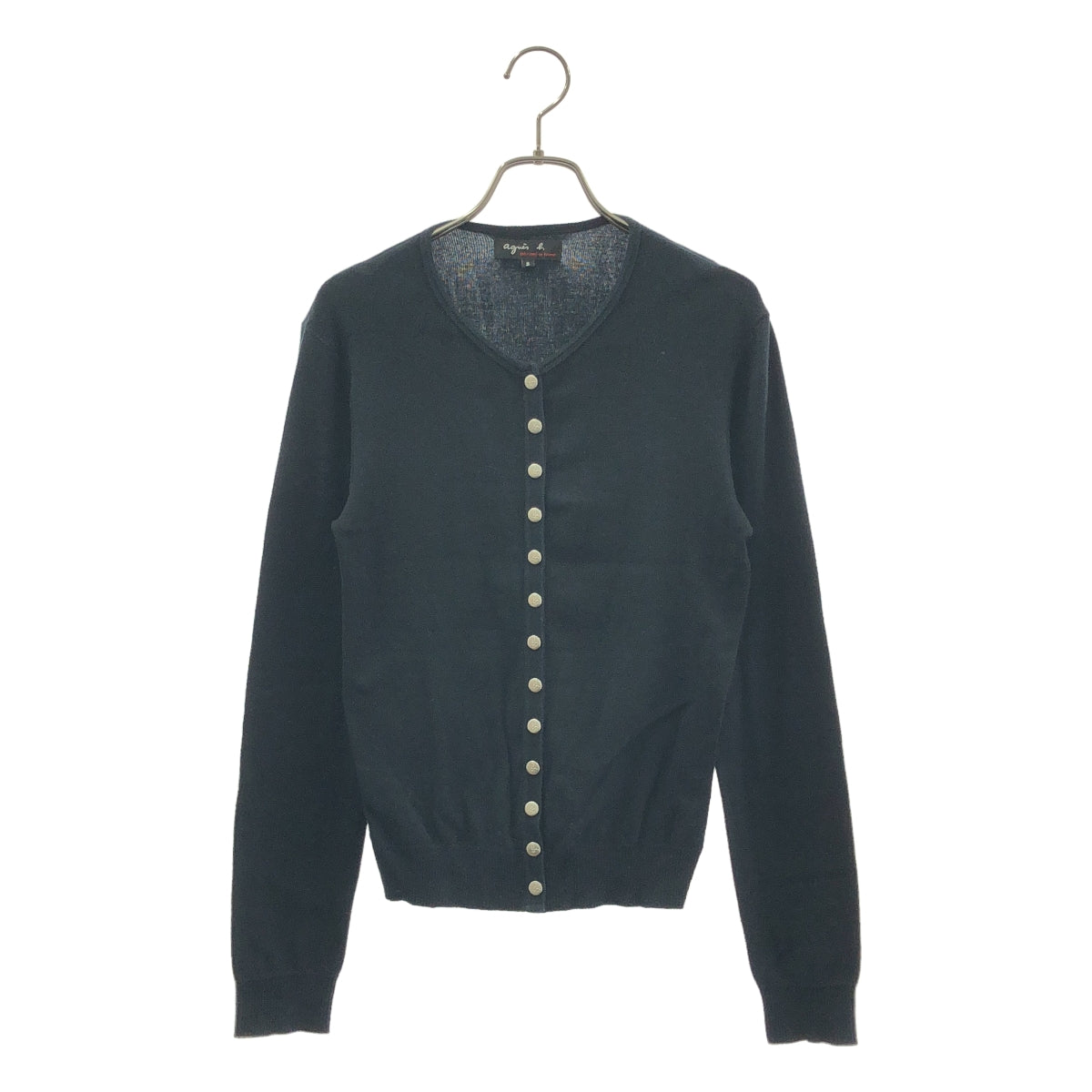 Agnes b. / 아니에스베이 | 코튼 로고 버튼 L/S 니트 카디건 | 2 |