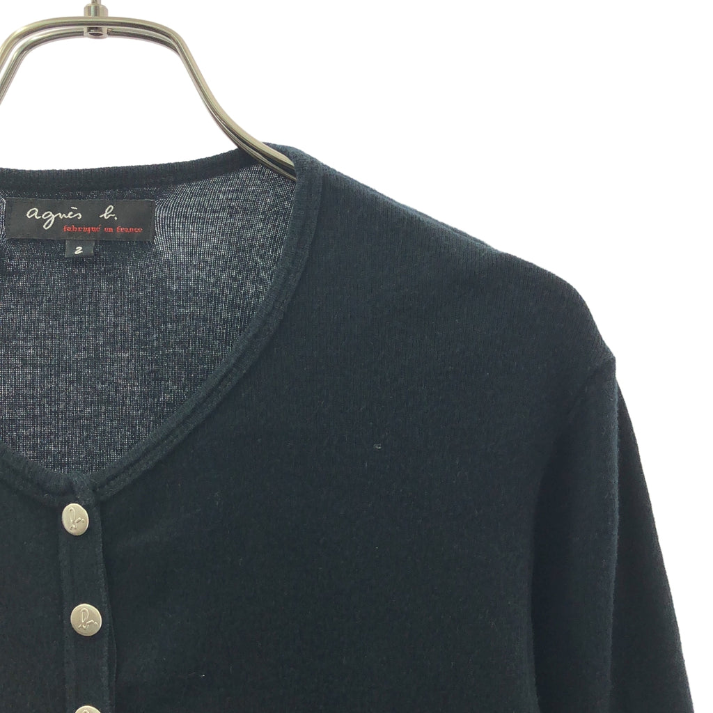 Agnes b. / 아니에스베이 | 코튼 로고 버튼 L/S 니트 카디건 | 2 |