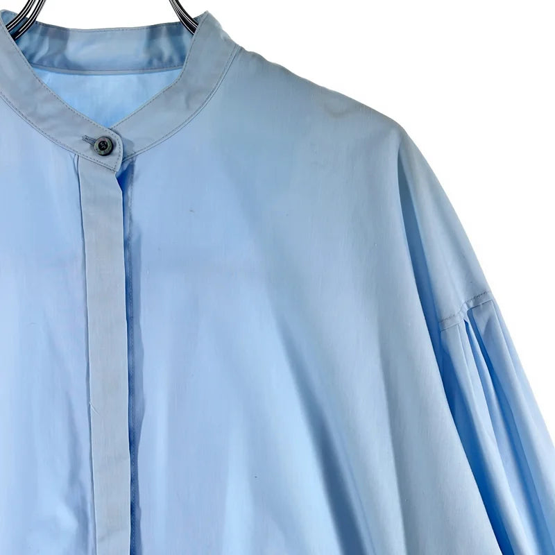 LE PHIL / ルフィル | ロゴボタン ライトタイプライターギャザーブラウス シャツ | F | レディース