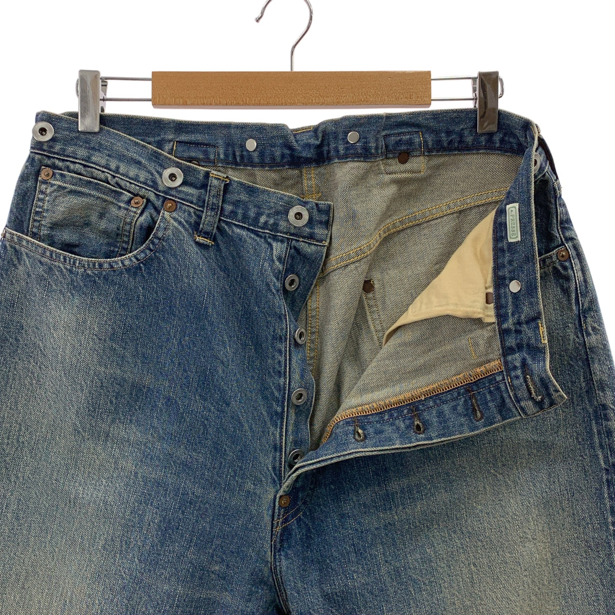 A.PRESSE / 아프레세 | 2023AW | No.22 Washed Wide Denim Pants 워시드 와이드 데님 팬츠 | 34 | 맨즈