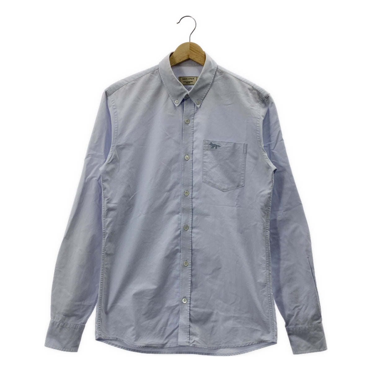 MAISON KITSUNE / メゾンキツネ | ワンポイント ロゴ ボタンダウンシャツ | 38 | ライトブルー | メンズ