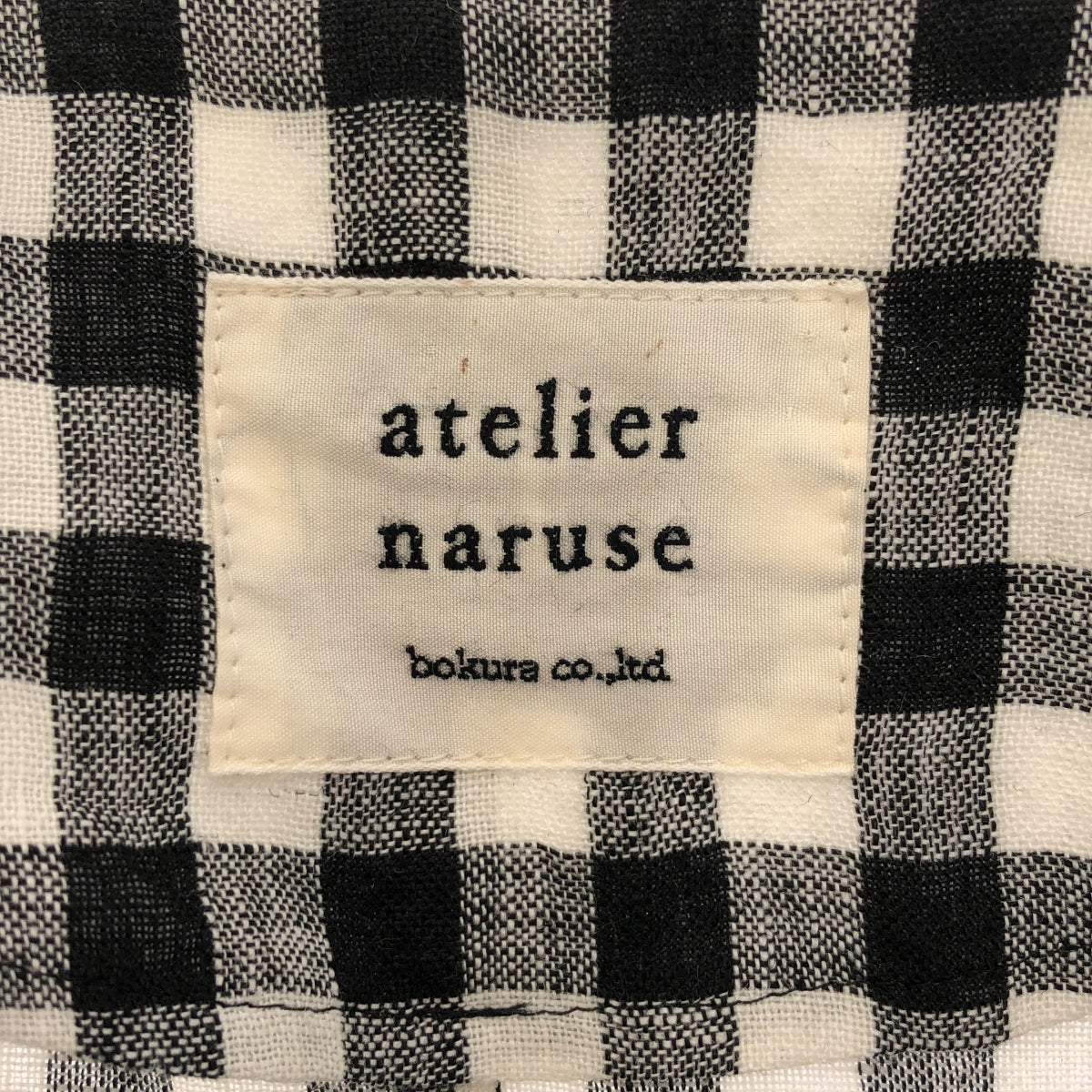 atelier naruse / Atelier Naruse | Linen W button blouse gingham | F | Black/White | Women's