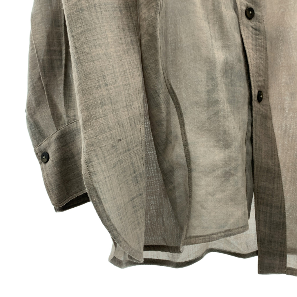 ziggy chen / 지기첸 | 2024AW | Asymmetric Pleated Shirt 울 비대칭 주름 밴드 컬러 셔츠 | 48 |