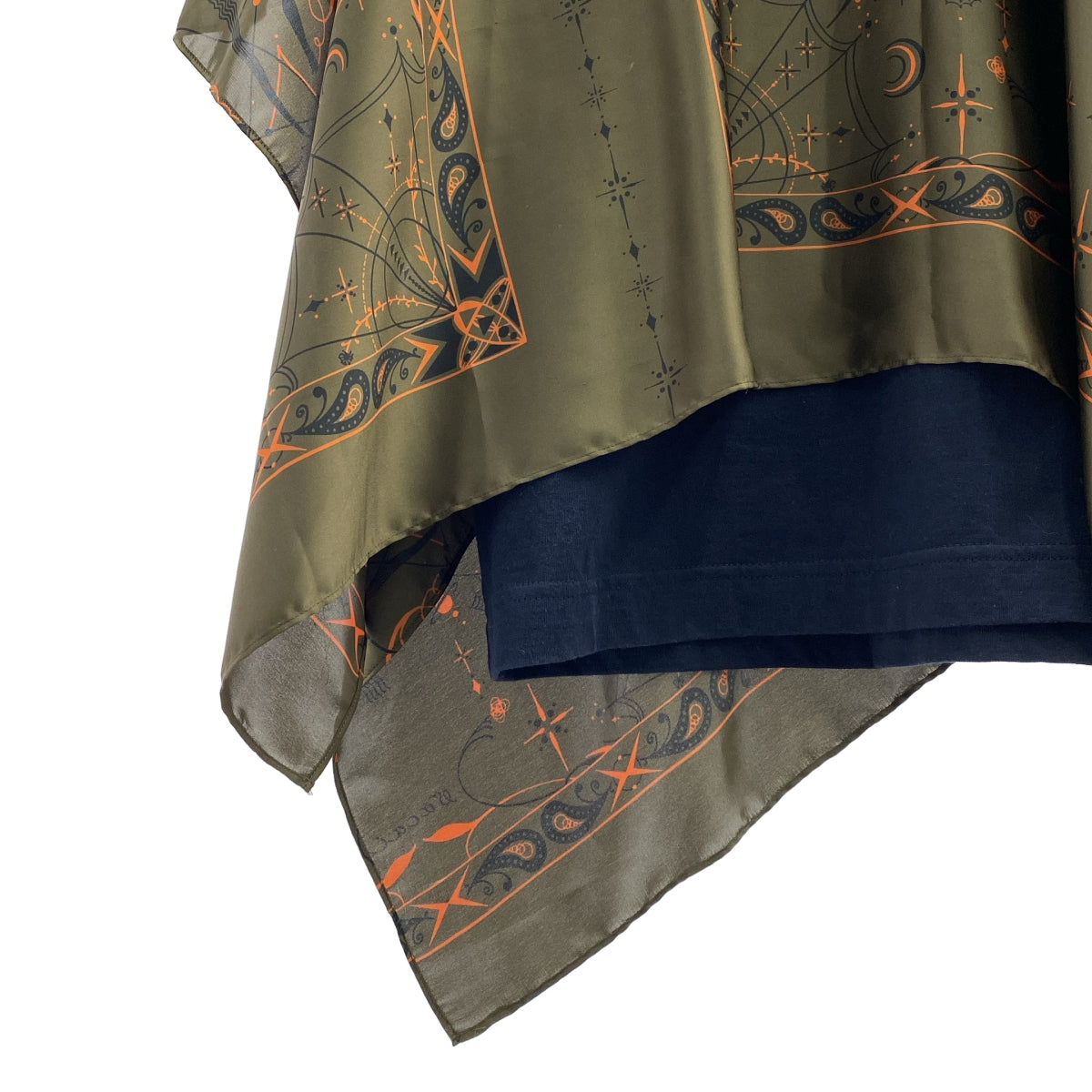sacai | Dr. Woo Bandana Docking T卹 | 尺寸 1 | 卡其色/海軍藍 | 女款