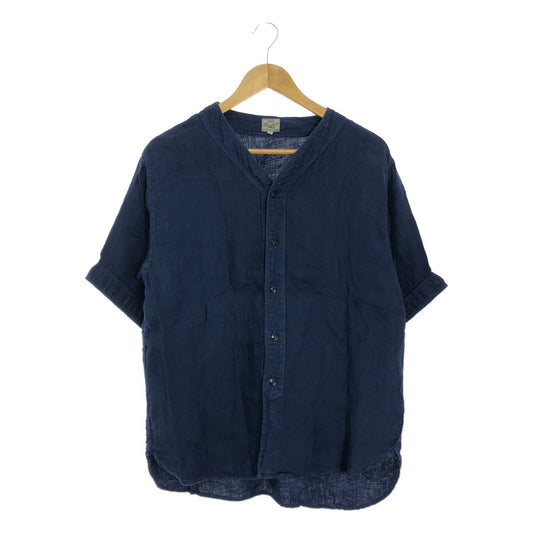 GOLD / Gold Toyo Enterprises | LINEN GAUZE BASE BALL SHIRT / Linen no-collar baseball shirt | S |