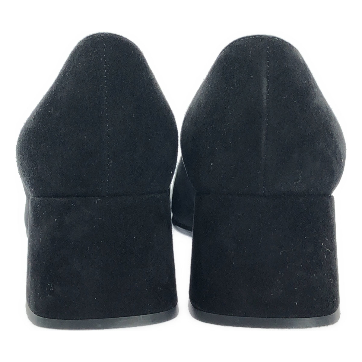 [狀況極佳] Sergio Rossi SR1 低跟絨面革高跟鞋 | 39 碼 | 黑色/銀色 | 女款