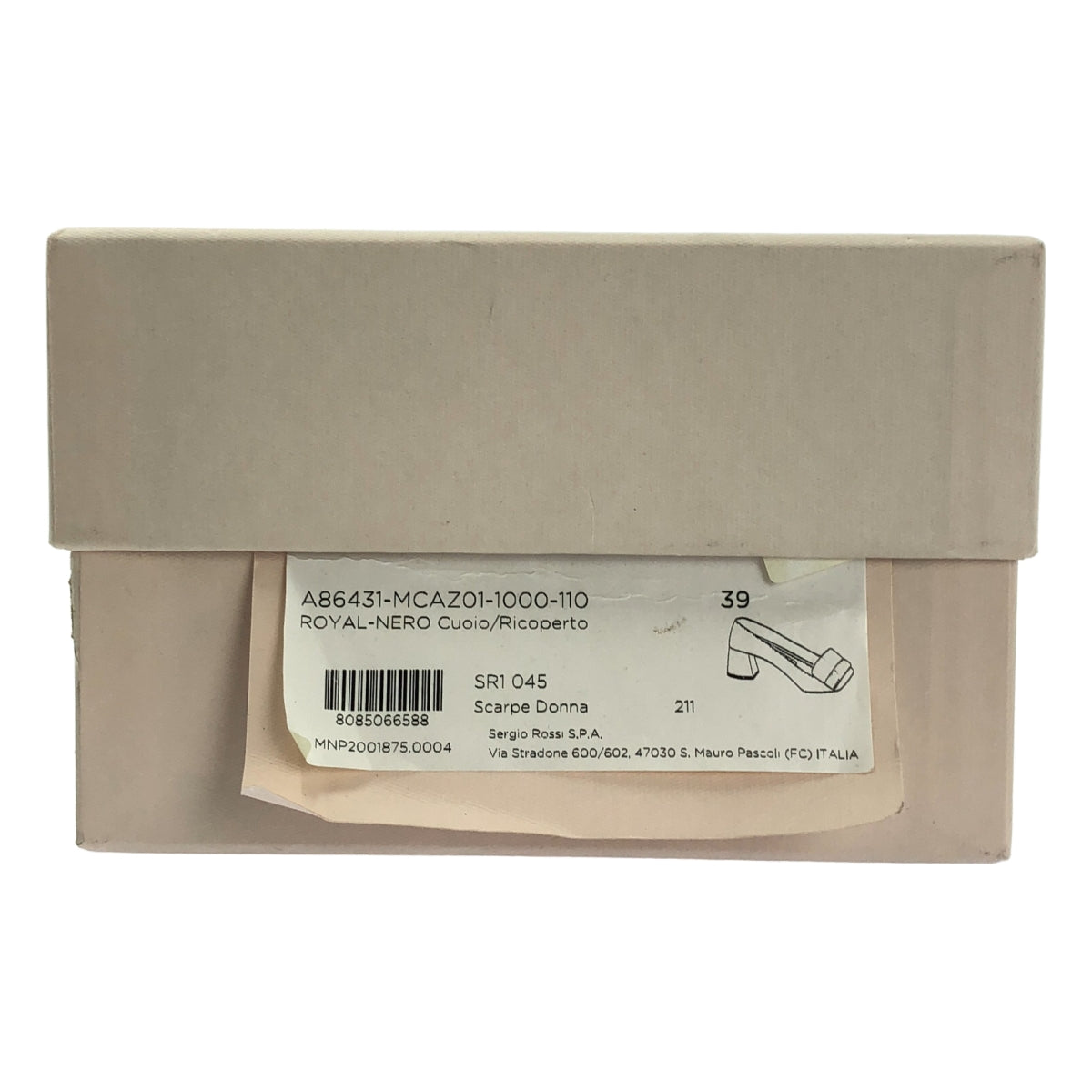 [狀況極佳] Sergio Rossi SR1 低跟絨面革高跟鞋 | 39 碼 | 黑色/銀色 | 女款