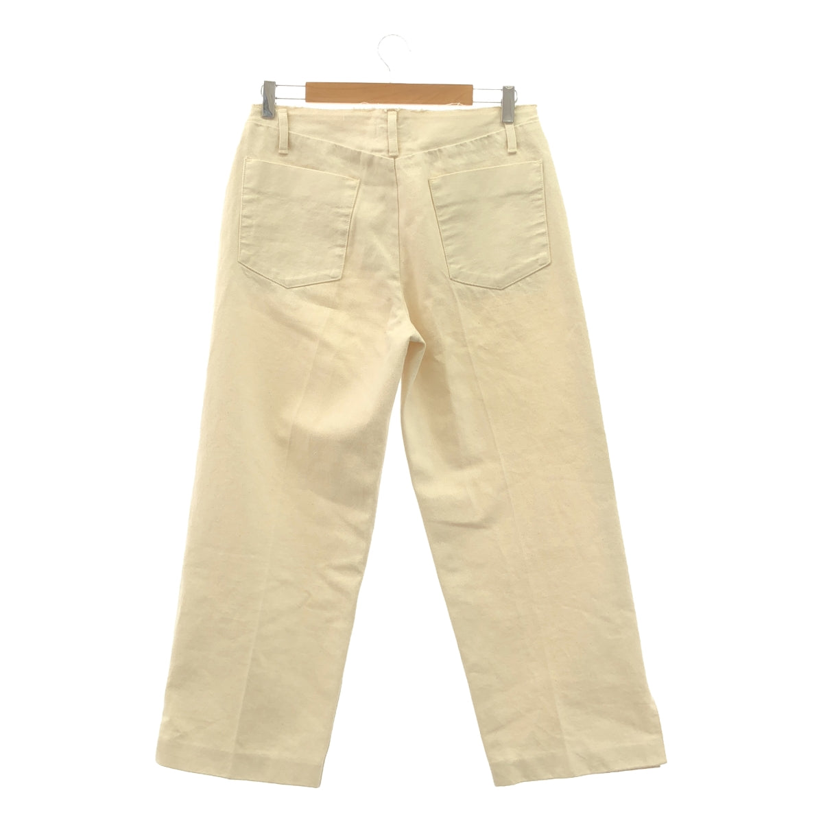 【미품】 TANAKA / 타나카 | ST-2U UNFINISHED CROP JEAN TROUSERS 앵클 슬릿 화이트 데님 팬츠 | 30 | RINSED RAW WHITE | 남성