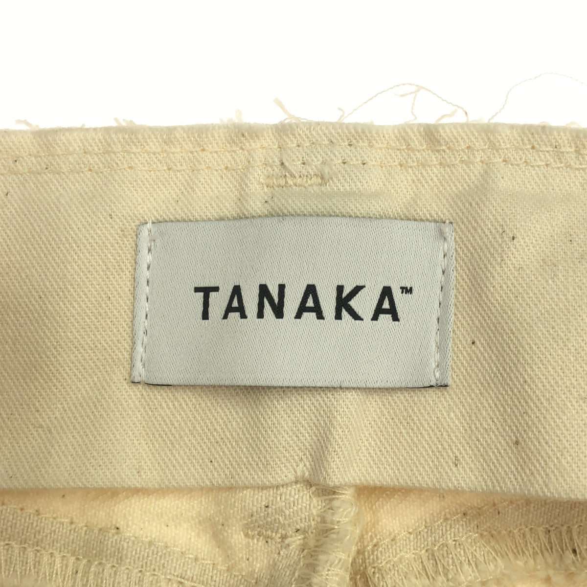 【美品】  TANAKA / タナカ | ST-2U UNFINISHED CROP JEAN TROUSERS アンクル スリット ホワイト デニムパンツ | 30 | RINSED RAW WHITE | メンズ