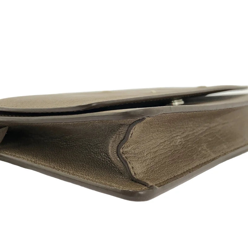 【美品】  Maison Margiela / メゾンマルジェラ | 2023 | レザー 4ステッチ チェーン ウォレット フラップ ショルダー バッグ / ユニセックス | UNI | ブラウン | レディース