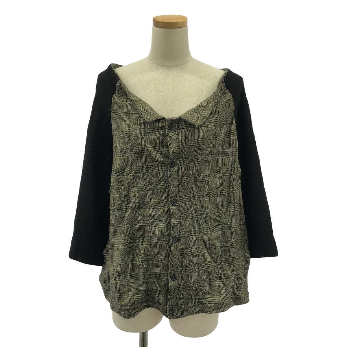 Y's / ワイズヨウジヤマモト | WOOL FELT SHIRT チェック シャツ | 2 | ブラック/ブラウン | レディース