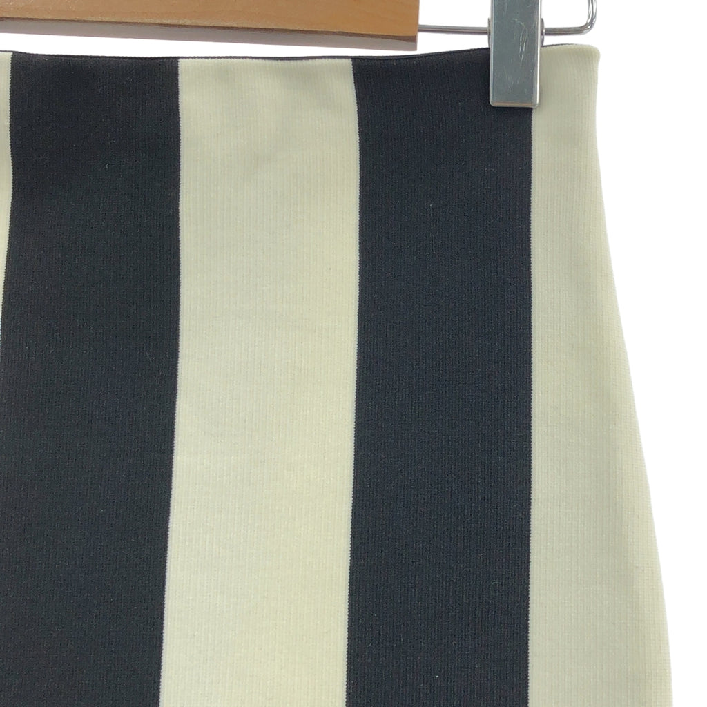 MARC JACOBS / マークジェイコブス | バイカラー ストライプ スカラップ スカート | S | ブラック/ホワイト | レディース