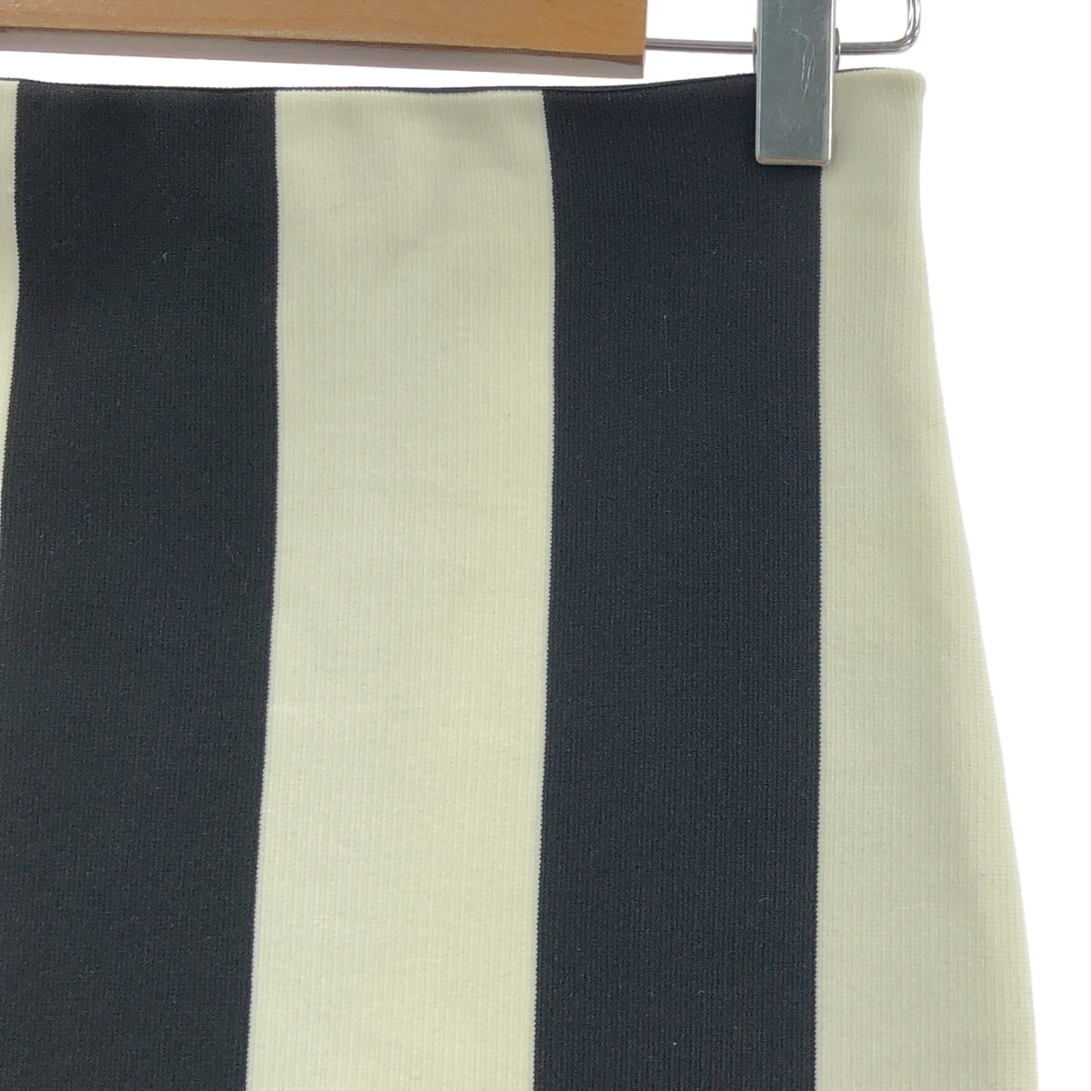 MARC JACOBS / マークジェイコブス | バイカラー ストライプ スカラップ スカート | S | ブラック/ホワイト | レディース