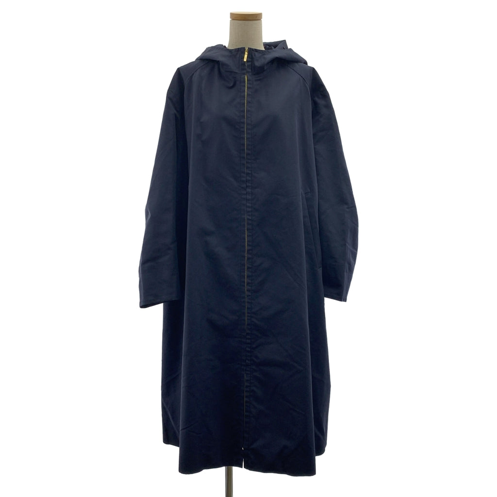 BLAMINK / ブラミンク | R C/S HOOD CT コットン シルク ギャザー フーデッド コート | 36 | レディース