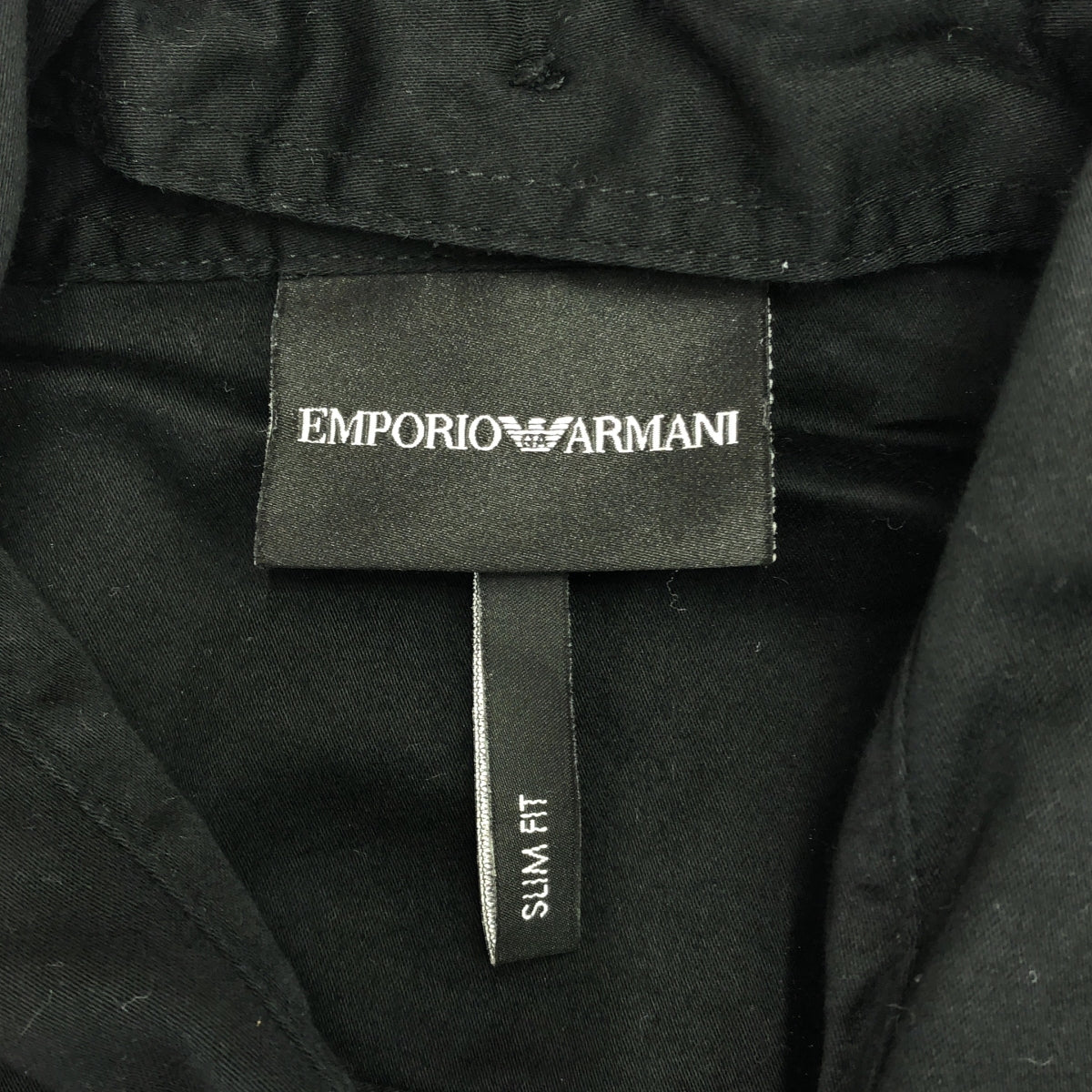 EMPORIO ARMANI / エンポリオアルマーニ | 2way 付け襟 プリント バンドカラー / レギュラーカラー シャツ | M | ブラック | メンズ
