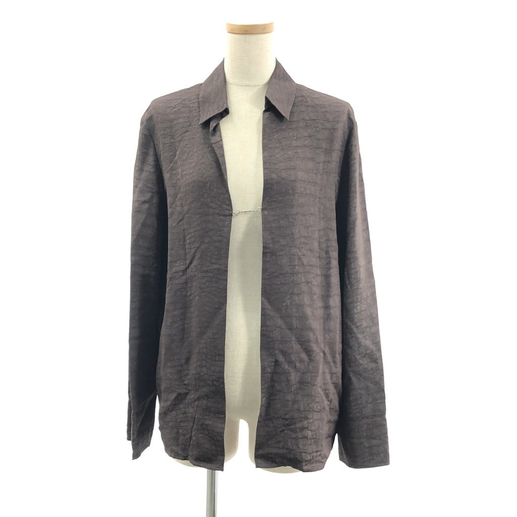 【美品】  JACQUEMUS / ジャックムス | 2025SS | Notte ロゴチャーム ジャガード ビスコース シャツ | 38 | ブラウン | レディース