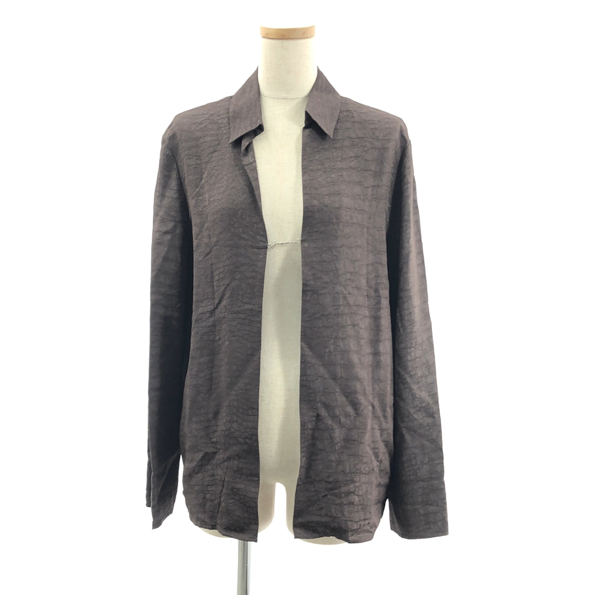 【美品】  JACQUEMUS / ジャックムス | 2025SS | Notte ロゴチャーム ジャガード ビスコース シャツ | 38 | ブラウン | レディース