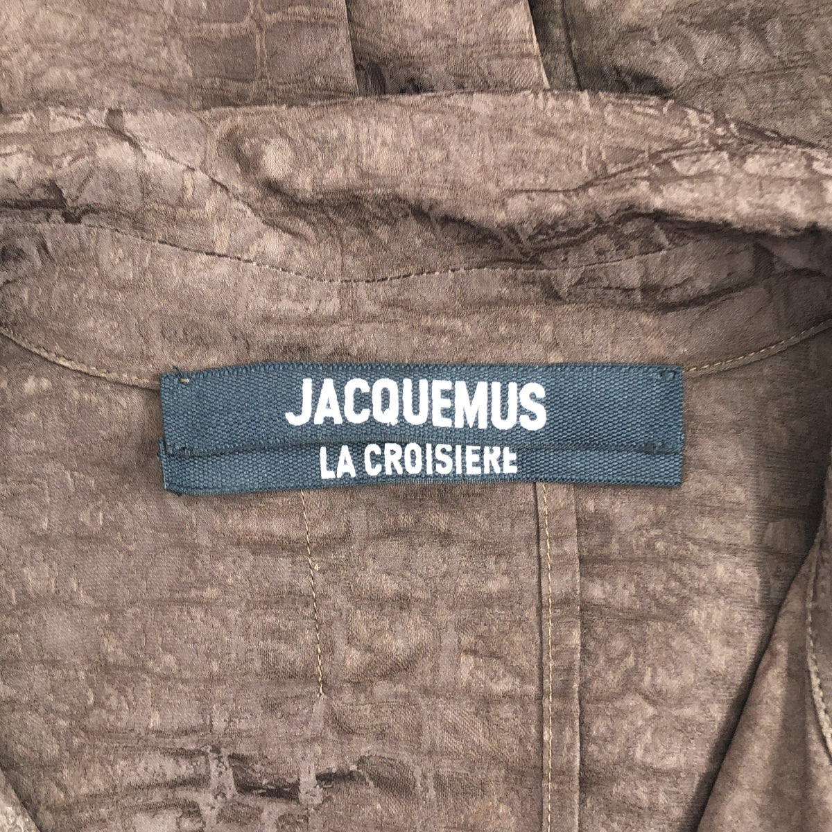 【美品】  JACQUEMUS / ジャックムス | 2025SS | Notte ロゴチャーム ジャガード ビスコース シャツ | 38 | ブラウン | レディース