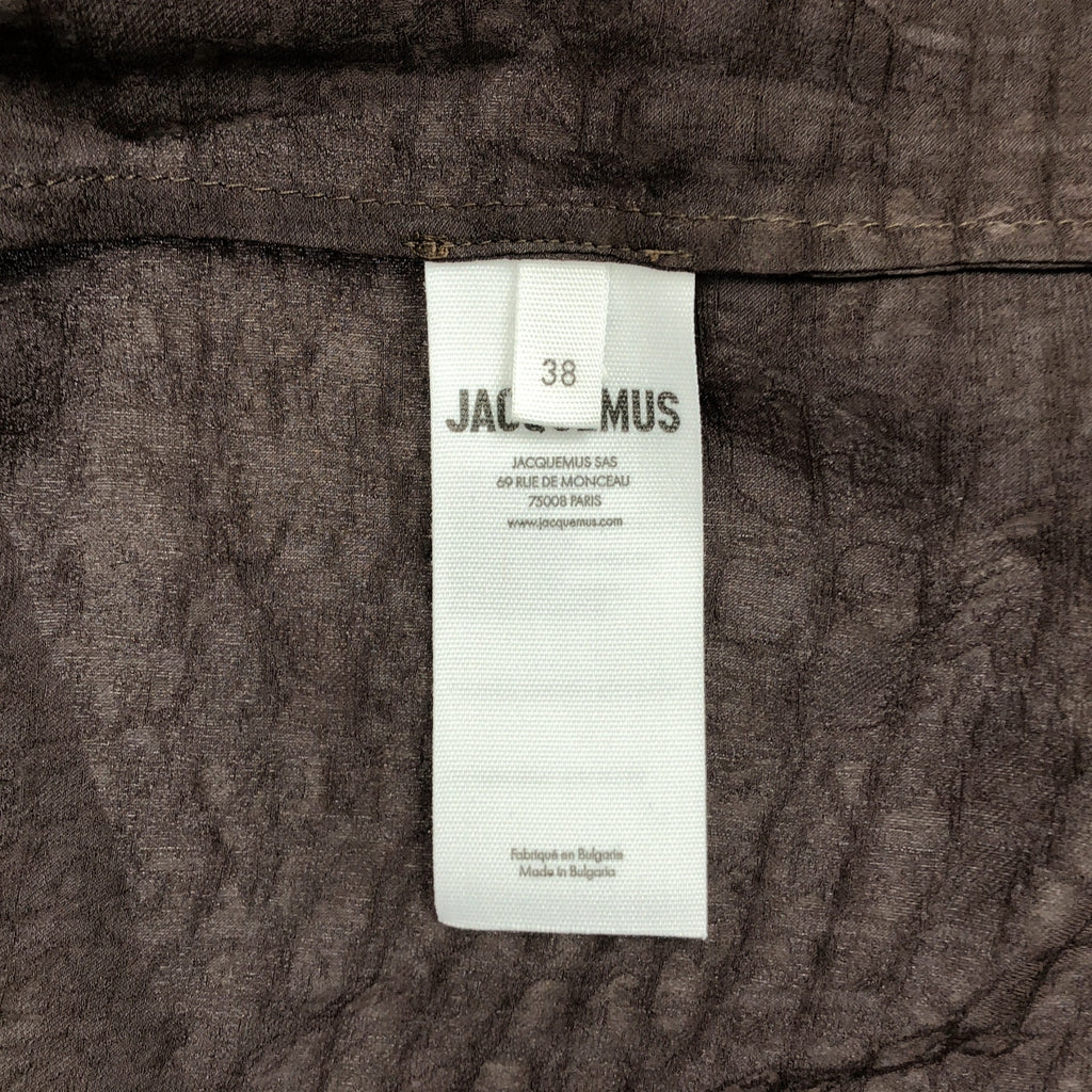 【美品】  JACQUEMUS / ジャックムス | 2025SS | Notte ロゴチャーム ジャガード ビスコース シャツ | 38 | ブラウン | レディース