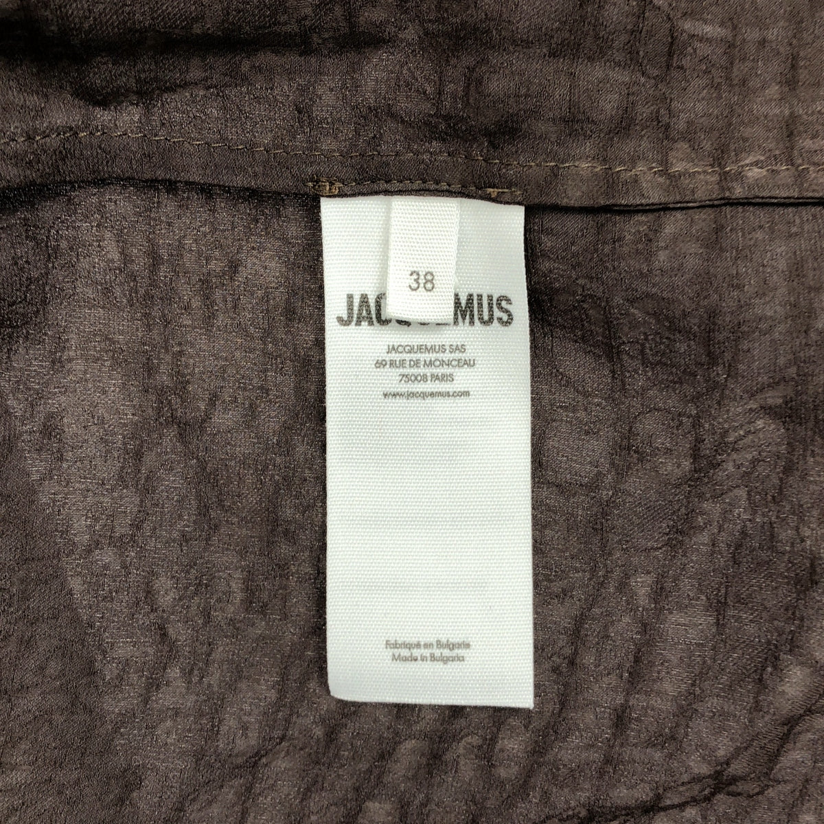 【美品】  JACQUEMUS / ジャックムス | 2025SS | Notte ロゴチャーム ジャガード ビスコース シャツ | 38 | ブラウン | レディース