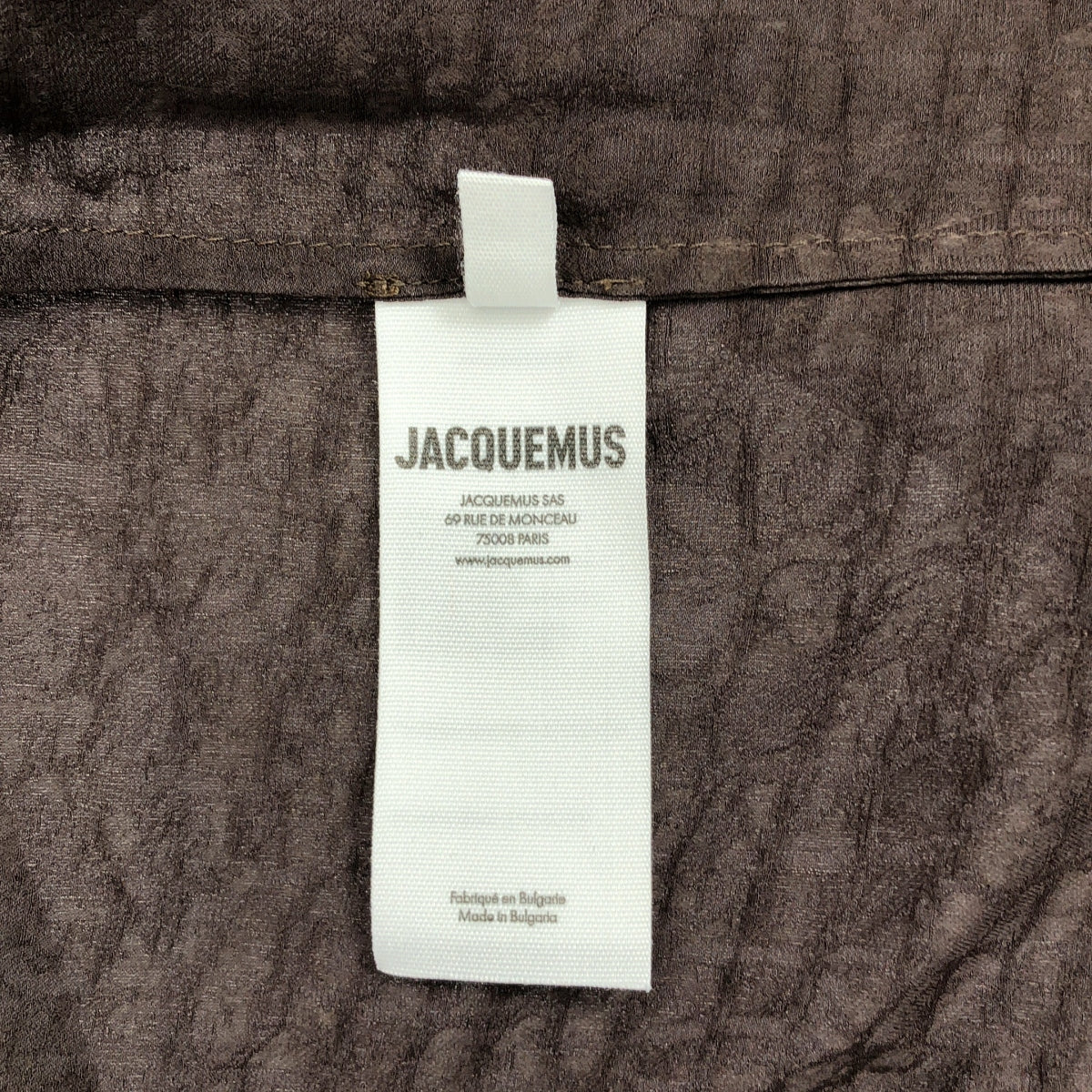 【美品】  JACQUEMUS / ジャックムス | 2025SS | Notte ロゴチャーム ジャガード ビスコース シャツ | 38 | ブラウン | レディース