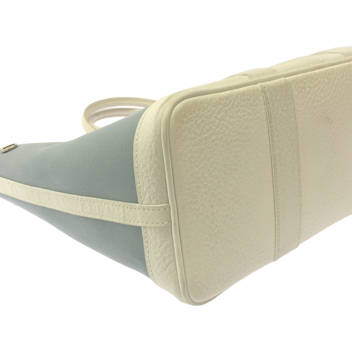 HERMES | Garden Party TPM Canvas Leather Tote Bag | Blue/White | Women's