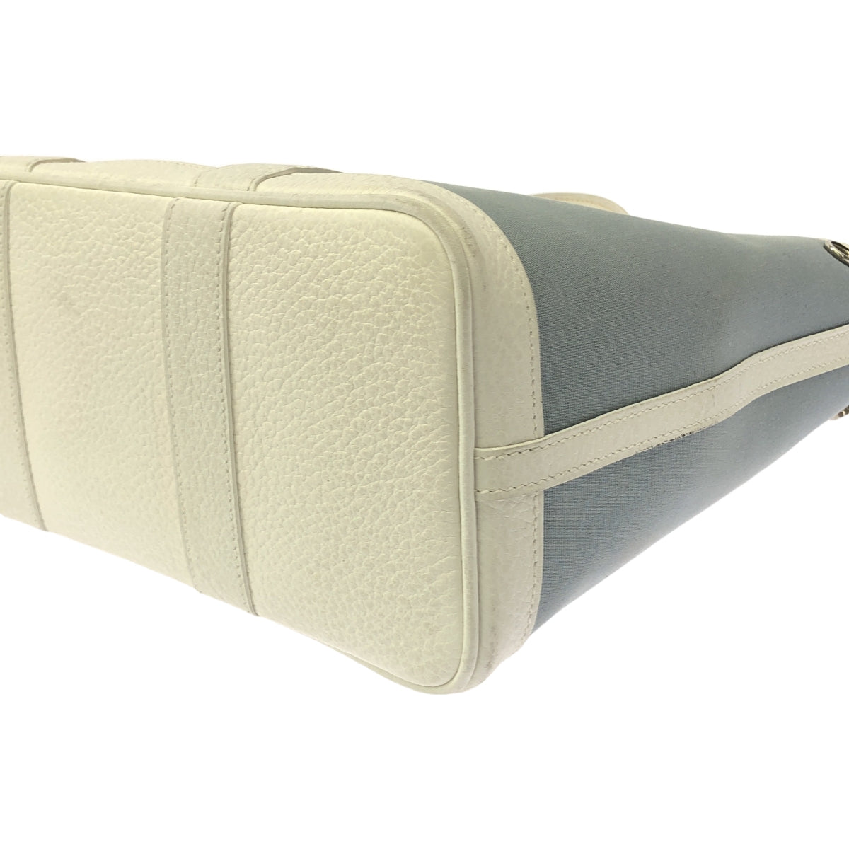 HERMES | Garden Party TPM Canvas Leather Tote Bag | Blue/White | Women's
