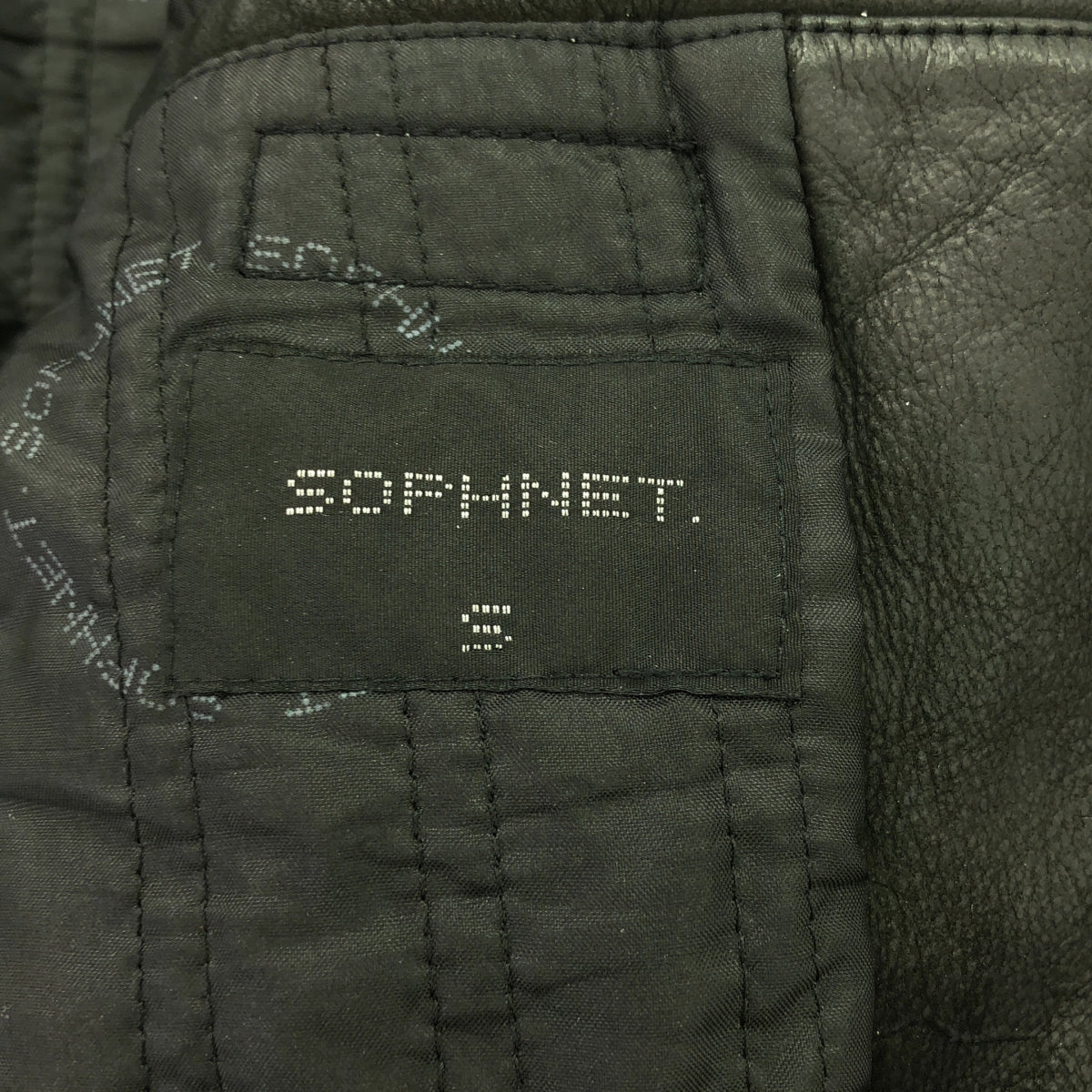 SOPHNET. / ソフネット | 襟ムートン 中綿入り レザー シングルライダースジャケット | S | ブラック | メンズ