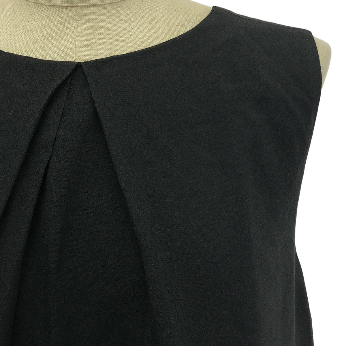 JIL SANDER / ジルサンダー | ノースリーブ アセテートレーヨン ドレープワンピース | 32 | ブラック | レディース