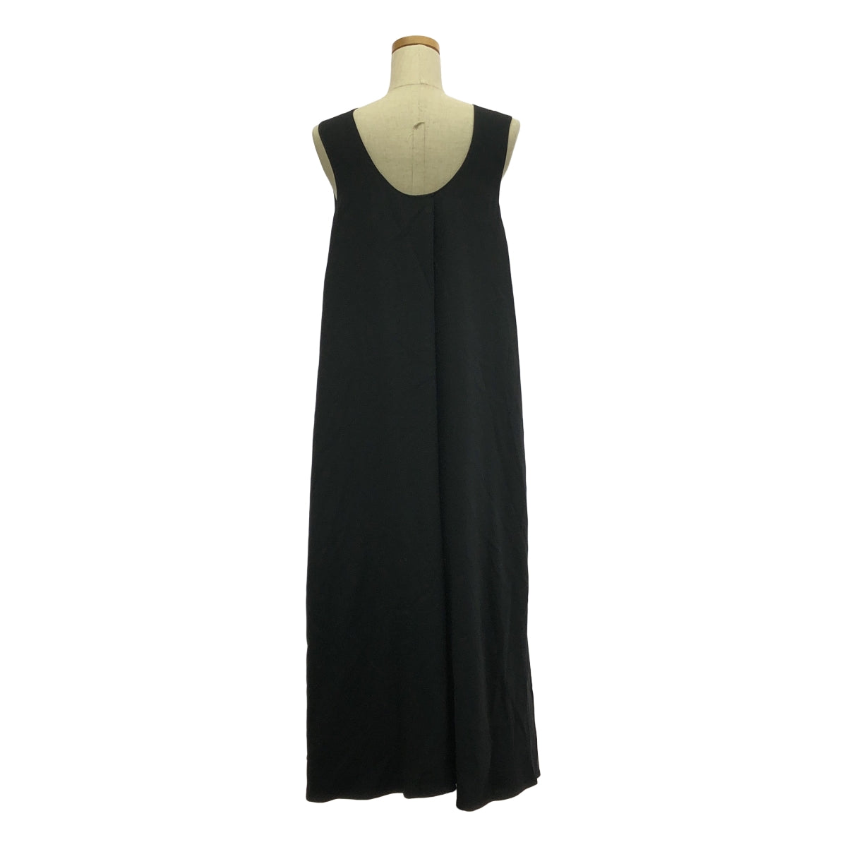 JIL SANDER / ジルサンダー | ノースリーブ アセテートレーヨン ドレープワンピース | 32 | ブラック | レディース