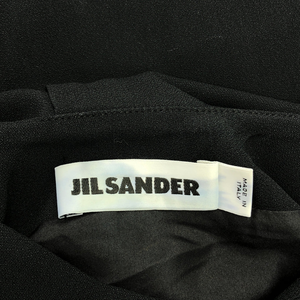 JIL SANDER / ジルサンダー | ノースリーブ アセテートレーヨン ドレープワンピース | 32 | ブラック | レディース