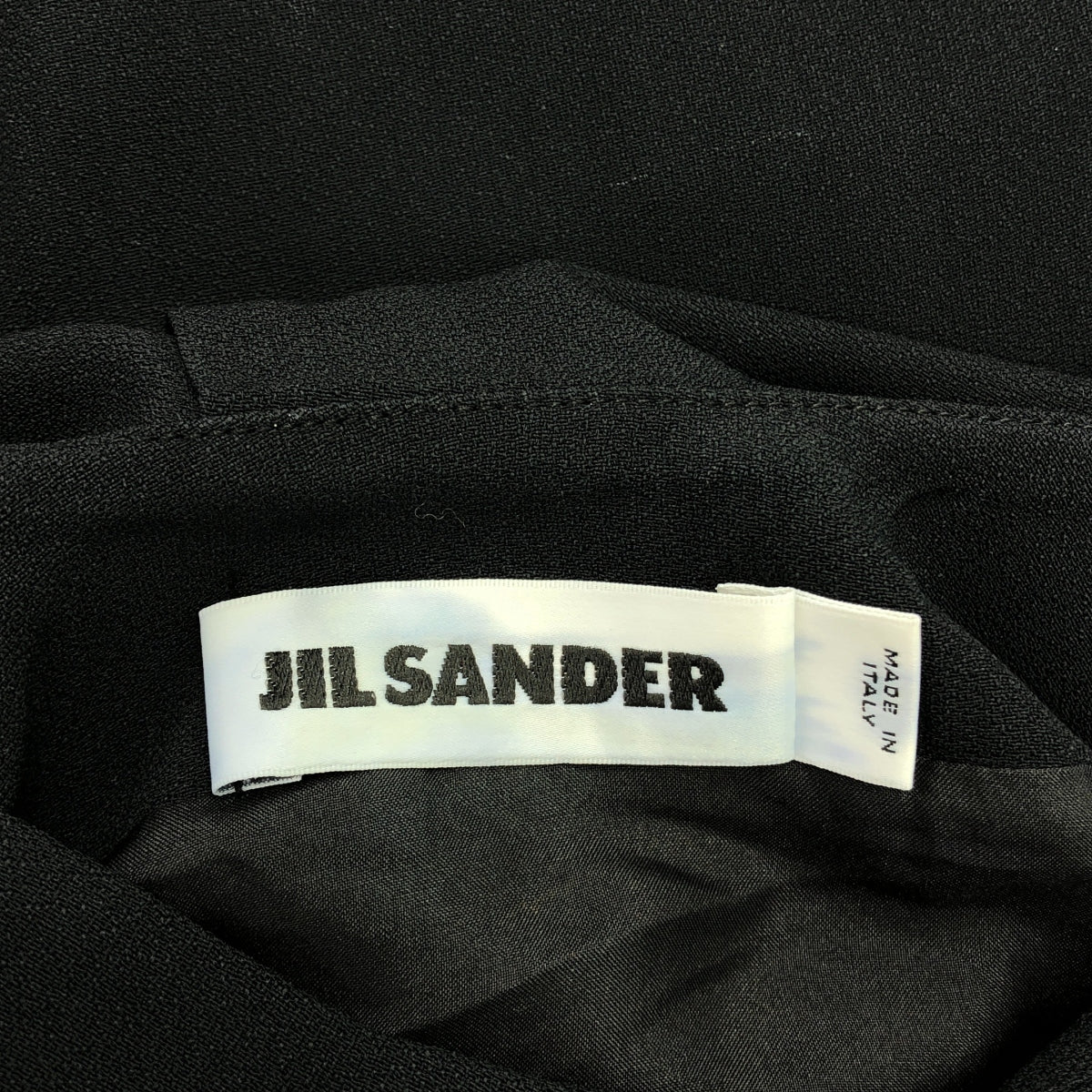 JIL SANDER / ジルサンダー | ノースリーブ アセテートレーヨン ドレープワンピース | 32 | ブラック | レディース