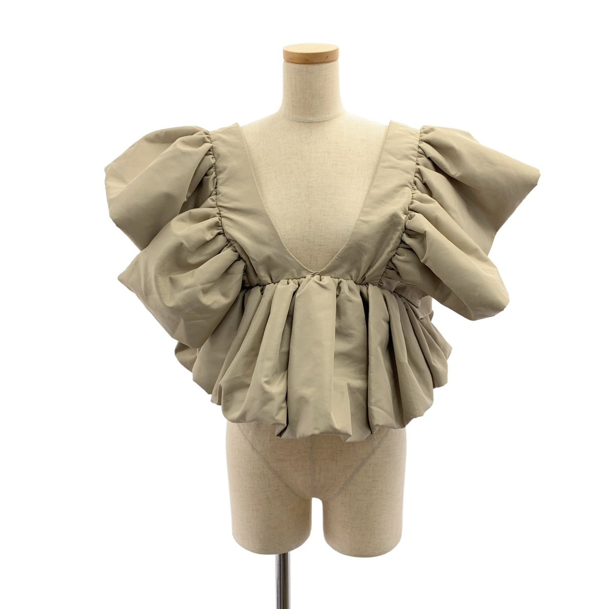 Kika Vargas / 키카 바르가스 | Chiara 래플 개더 볼륨 반소매 블라우스 | S |